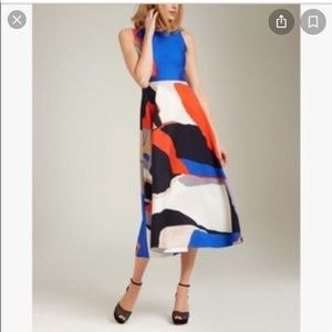 Geometric print midi dress